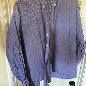 Men’s 2XL Catalina Navy/White Button Down Shirt